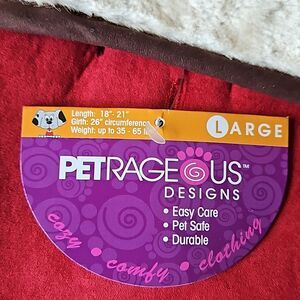 Petrageous 🎁Designs Red Sherpa Dog Jacket Size Large NWT